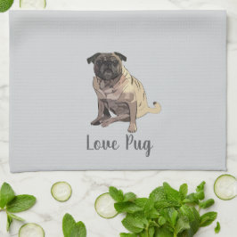 Love Pug Kökshandduk