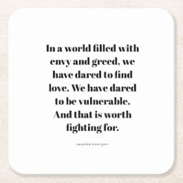 Love quote underlägg papper kvadrat