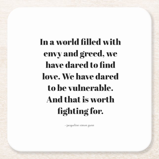 Love quote underlägg papper kvadrat (Framsidan)