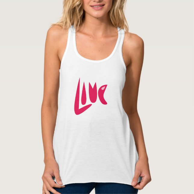 "Love" Racerback Linne Med Racerback (Framsida)