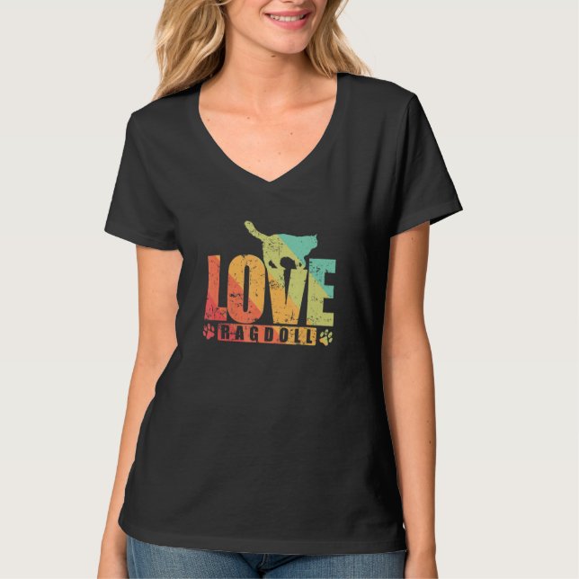 Love Ragdoll Pet Cat breed T Shirt (Framsida)