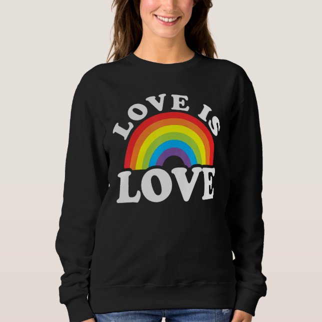 Love Rainbow Ally LGBTQ Lesbian Gay Bisexual Pride T Shirt (Framsida)