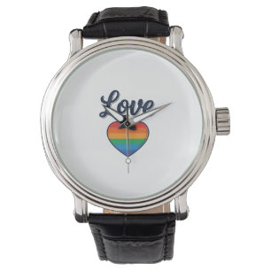Love Rainbow Heart Pride Vector T-Shirt Design_1 Armbandsur