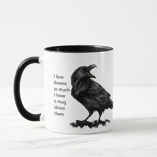 Love Raven Bird So Much Fun Quote Saying Mug Mugg (Vänster)