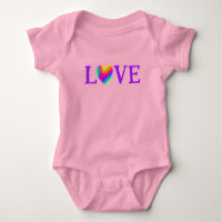 LOVE Regnbåge Hjärtat Baby Kroppsoverall