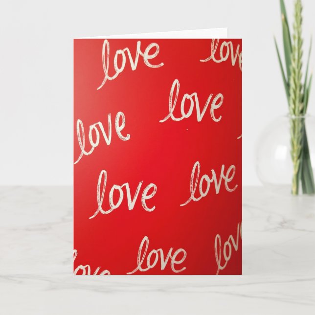 Love Repeated Crimson Red Card Kort (Framsida)