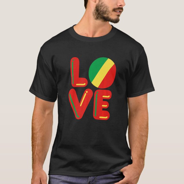 LOVE - Republic Of The Congo Premium T Shirt (Framsida)