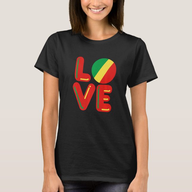 LOVE - Republic Of The Congo Premium T Shirt (Framsida)