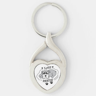 Love Rescue - Heart Keychain Twisted Heart Silverfärgad Nyckelring