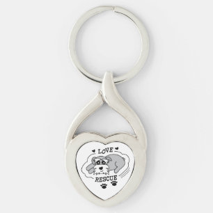 Love Rescue - Hjärtnyckelring Twisted Heart Silverfärgad Nyckelring