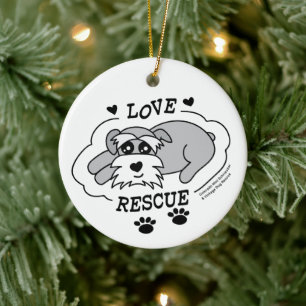 Love Rescue - Rund julgransprydnad Keramik