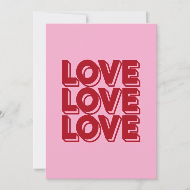 Love Retro Red Typography Inbjudningar (Framsida)