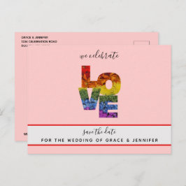 LOVE Röd Tematisk Samkönad Bröllop Spara Datum Kor Vykort