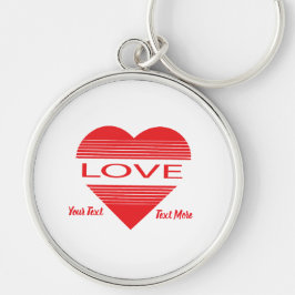Love & Romance Concept Design with Heart Elements Rund Silverfärgad Nyckelring