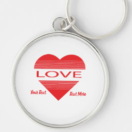 Love & Romance Concept Design with Heart Elements Rund Silverfärgad Nyckelring