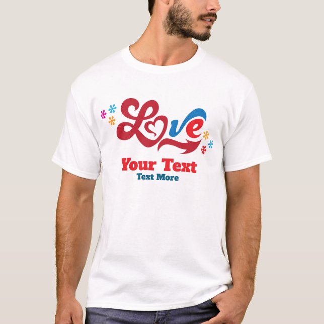 Love & Romance Concept Design with Heart Elements T Shirt (Framsida)