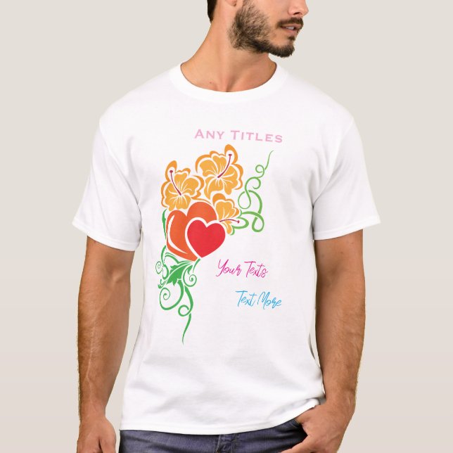 Love & Romance Concept Design with Heart Elements T Shirt (Framsida)