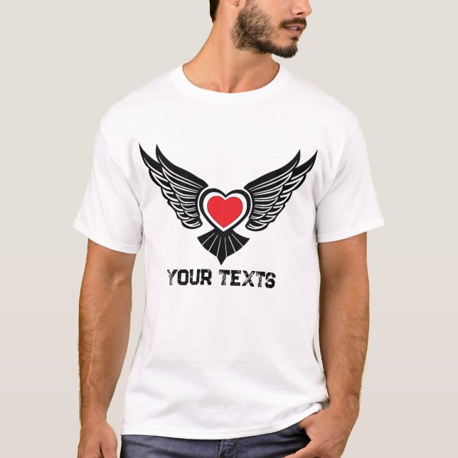 Love & Romance Concept Design with Heart Elements T Shirt (Framsida)