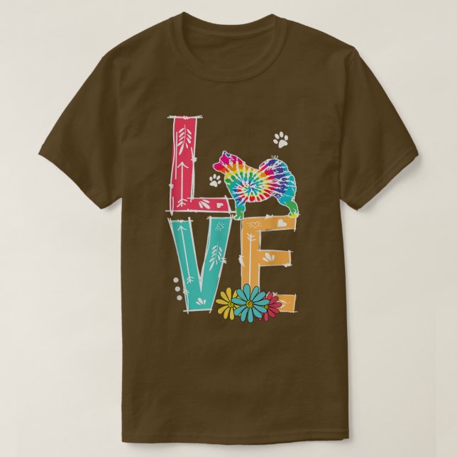 Love Samoyed Tie Dye Rainbow Samoyed Lover  T Shirt (Design framsida)