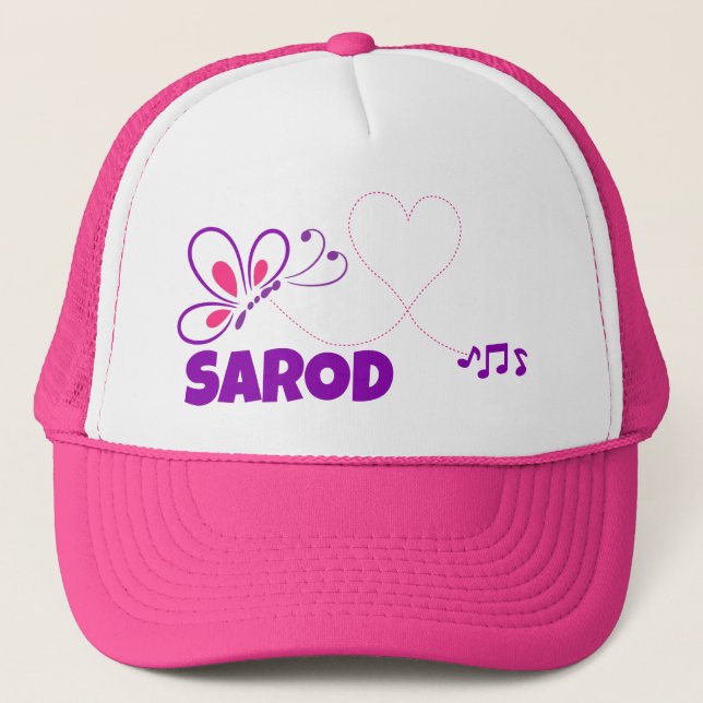 Love Sarod Pink Purple Butterfly Heart Keps (Framsida)