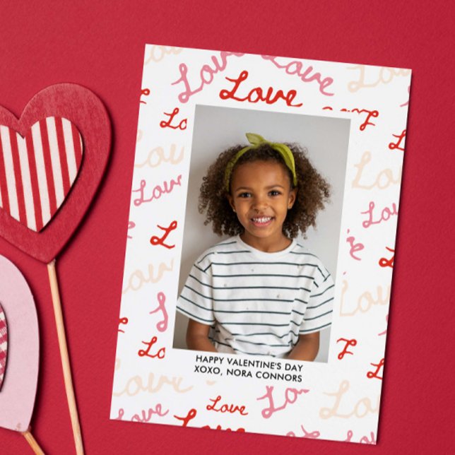 LOVE SCRIPT COLLAGE PHOTO CLASSROOM VALENTINES ANTECKNINGSKORT (Skapare uppladdad)