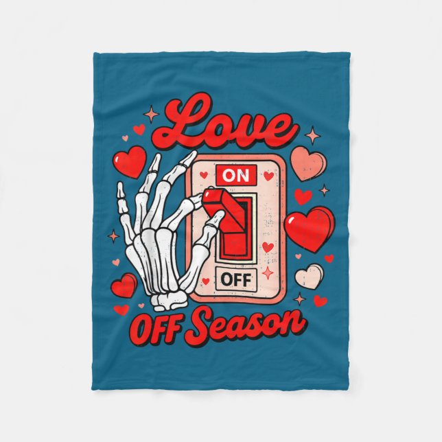 Love Season Skeleton Funny Valentines Day Womens T Fleecefilt (Framsidan)