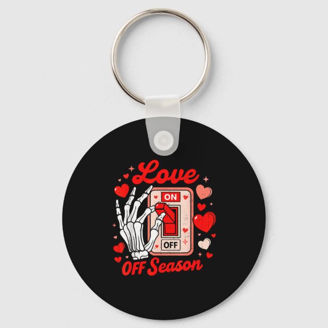 Love Season Skeleton Funny Valentines Day Womens T Nyckelring (Framsida)