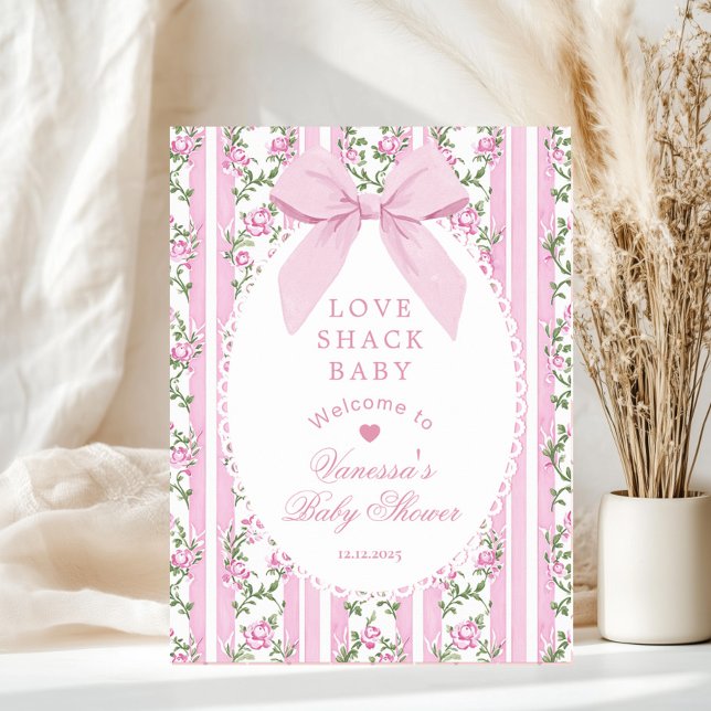 Love Shack Baby Coquette Bow Baby Shower Welcome Poster (Skapare uppladdad)