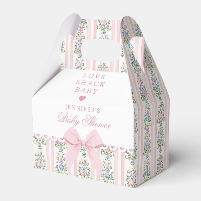 Love Shack Baby Coquette Bow Blommig Baby Shower Presentaskar (Framsidan Sidan)