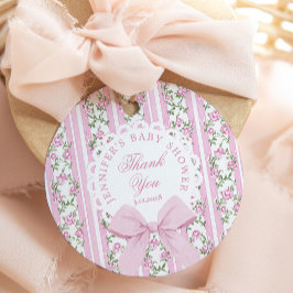 Love Shack Baby Coquette Pink Bow Thank you Gåvor Etiketter