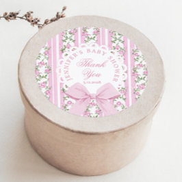 Love Shack Baby Coquette Pink Bow Thank you Runt Klistermärke