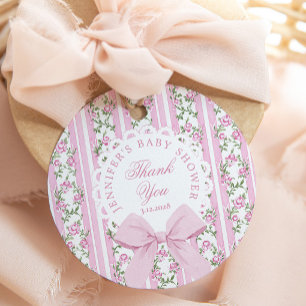 Love Shack Baby Coquette Rosa Båge Tack Gåvor Etiketter