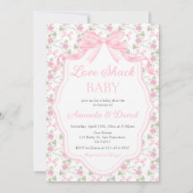 Love Shack Baby Pink Bow Baby Shower Girl
