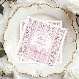 Love Shack Coquette Blush Pink Bow Baby Shower Pappersservett