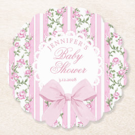 Love Shack Coquette Blush Pink Bow Baby Shower Underlägg Papper