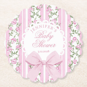 Love Shack Coquette Rosa Båge Bebis Badrumsinredni Underlägg Papper