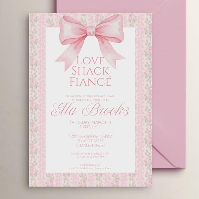 Love Shack Fiancé Bridal Shower Invitation Templat Inbjudningar (Skapare uppladdad)