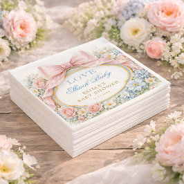 Love Shack Floral Pink Bow Girl Baby Shower Pappersservett