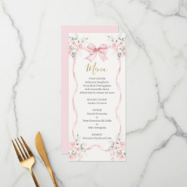 Love Shack Pink floral Menu Card Meny