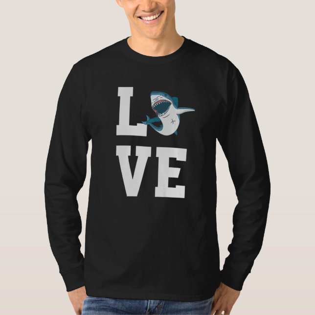 Love Sharks Outfit Shark  Sea Animal T Shirt (Framsida)