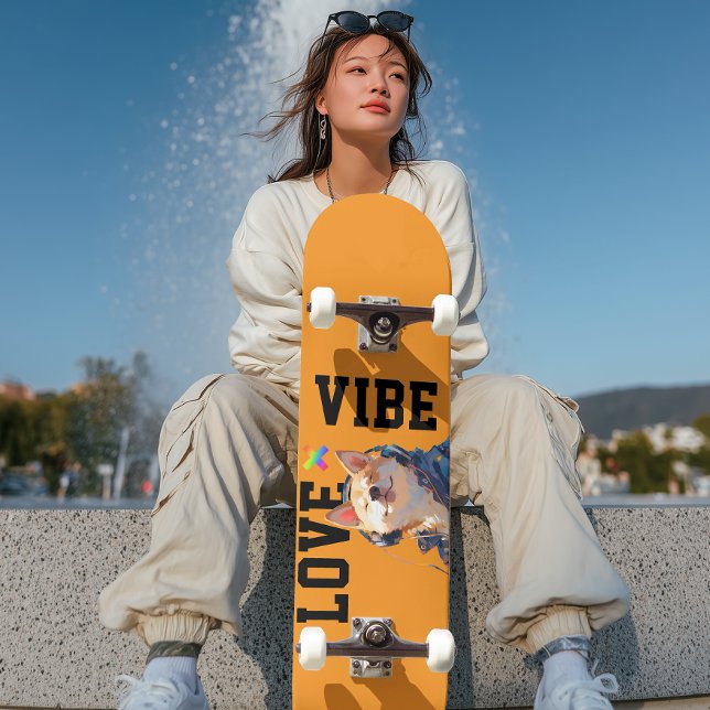 LOVE × SHIBA - Custom Mini Skateboard Bräda 18,5 Cm (Skapare uppladdad)