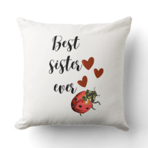 Love Sister Ladybug Kudde – Söt hjärta kudde Gi