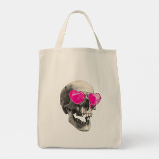 💗 Love Skull – Rosa Hjärtade Solglasögon Tygkasse