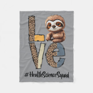 Love Sloth Health Science Squad Lärare Tillbaka Ti Fleecefilt