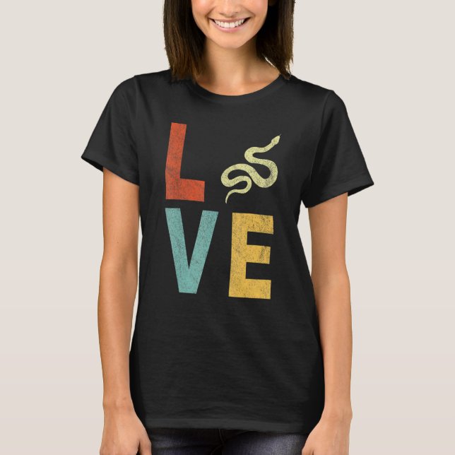Love Snake   Snake Quote Retro T Shirt (Framsida)