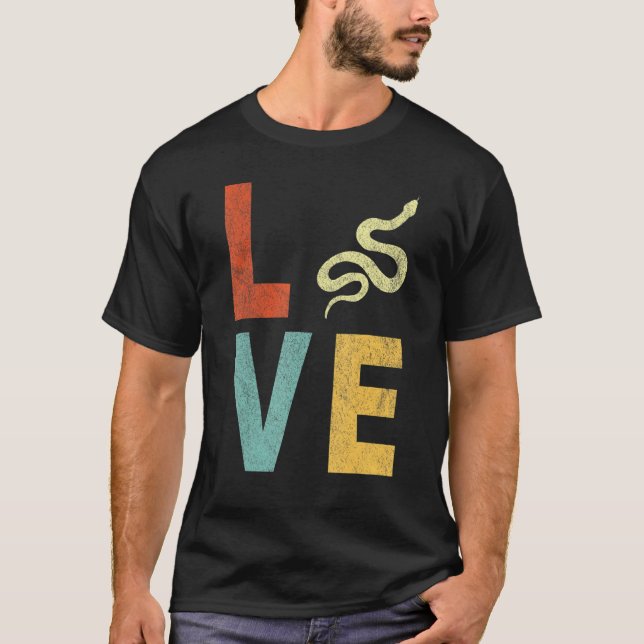 Love Snake   Snake Quote Retro T Shirt (Framsida)
