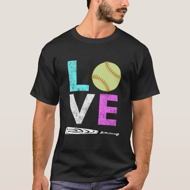 Love Softball Best T Shirt (Framsida)