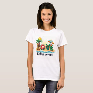 LOVE Sommar Beach Elements Tecknad T-Shirt