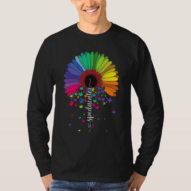 Love Sped Teacher Autism Awareness Valentines Day  T Shirt (Framsida)