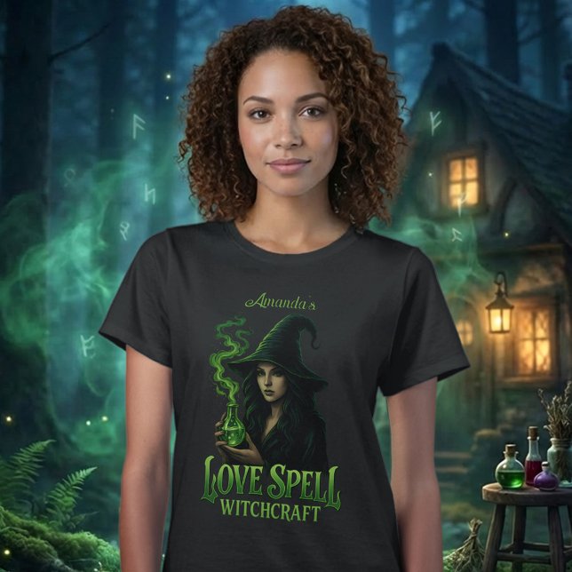 Love Spell Witchcraft Personalized Gothic Witch T Shirt (Skapare uppladdad)